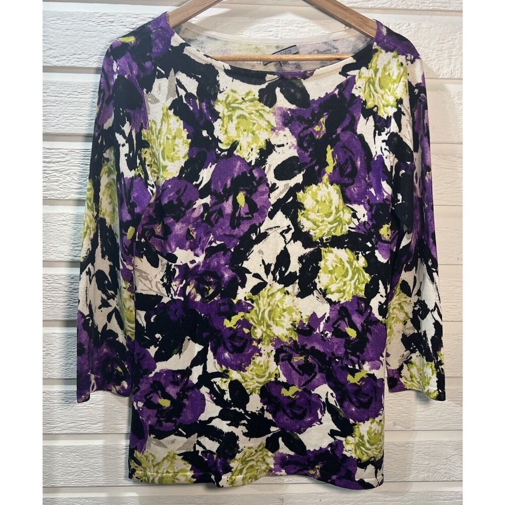 Anne Klein Medium Silk Cashmere Sweater victorian Cottagecore Feminine Luxury